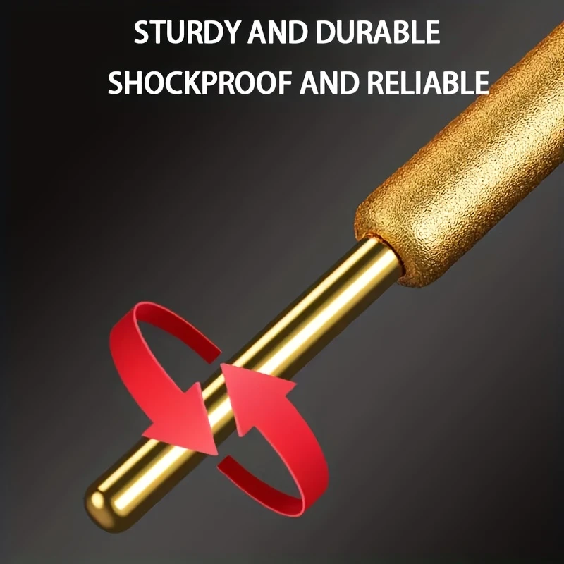 10-Pc Diamond Chain Saw Sharpener Set, Titanium Coated Corundum Grinding Bits