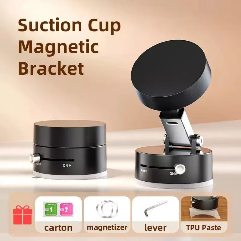 "360° Freedom – Magnetic Suction Phone Stand for All Spaces!"