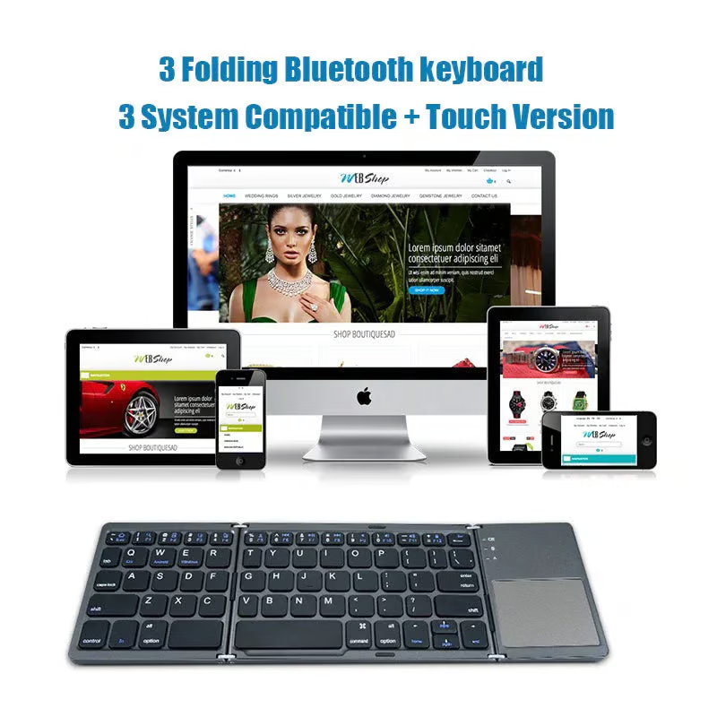 Foldable Bluetooth Keyboard with Touchpad