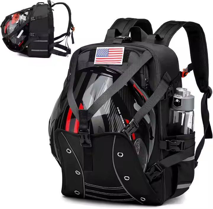 Large capacity motorcycle helmet bag