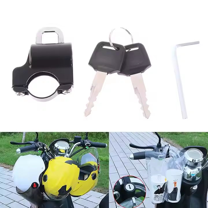 Electric car, motorcycle helmet anti-theft lock