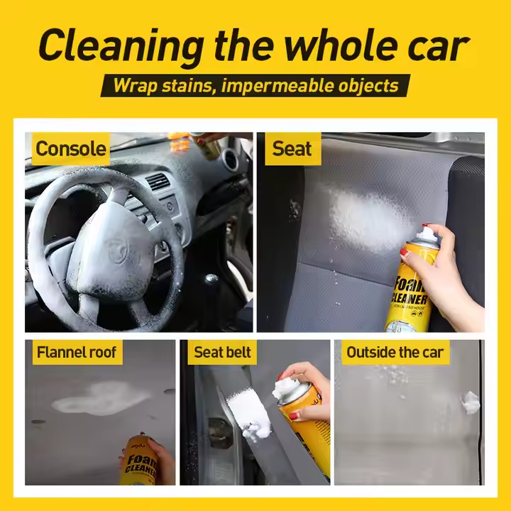 Multi-Purpose Foam Cleaning Spray for Stain Removal on Automotive Upholstery and Seat Leather.2pc