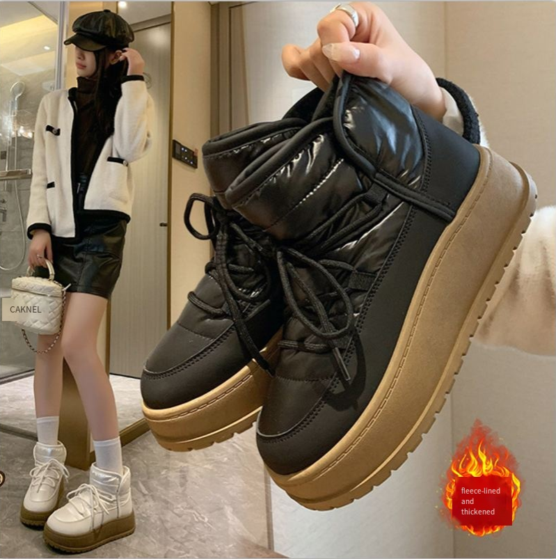 Padded high top snow boots women