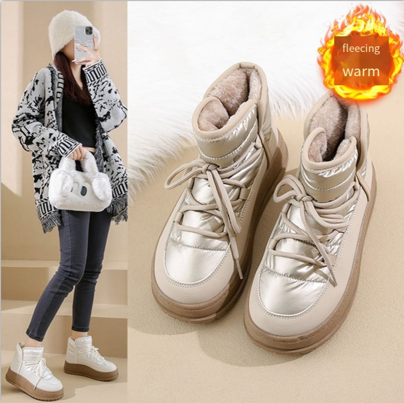 Padded high top snow boots women