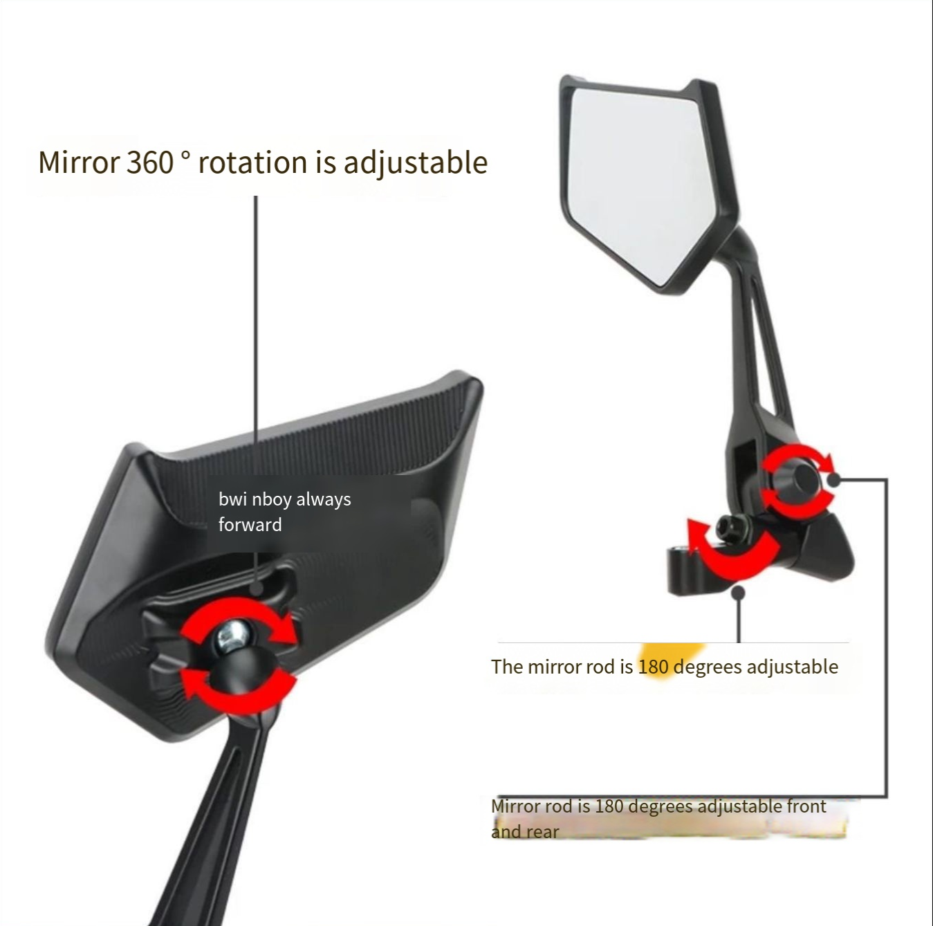 Motorcycle electric car modified rearview mirror