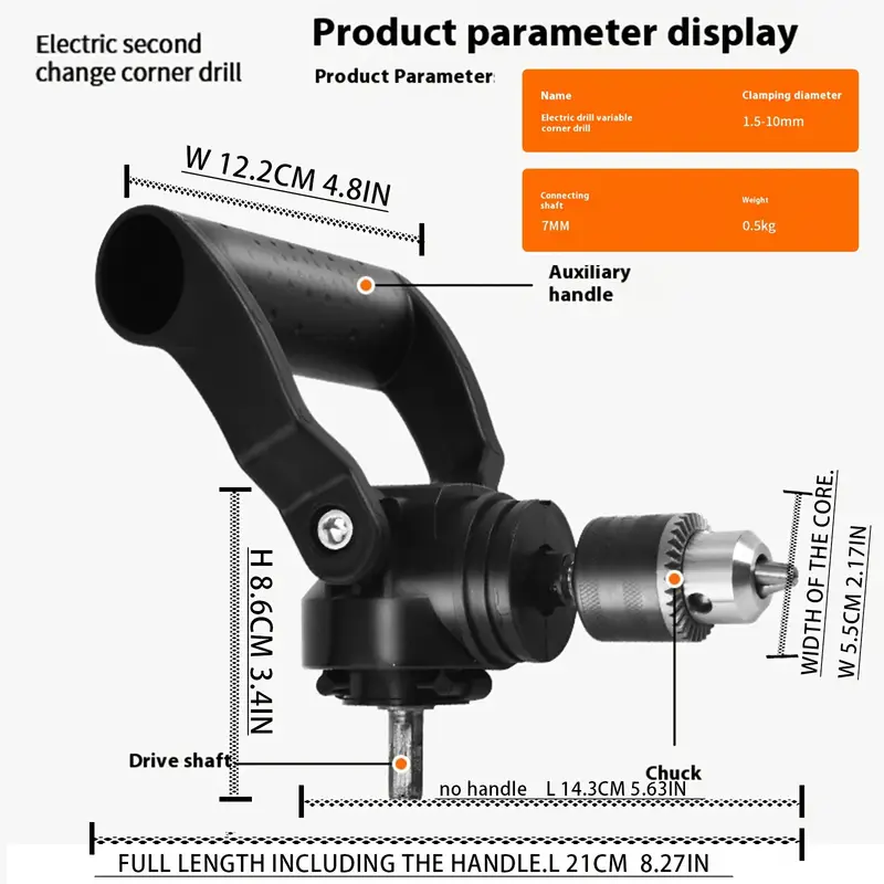 90° Electric drill converter 【Electric drill not included】