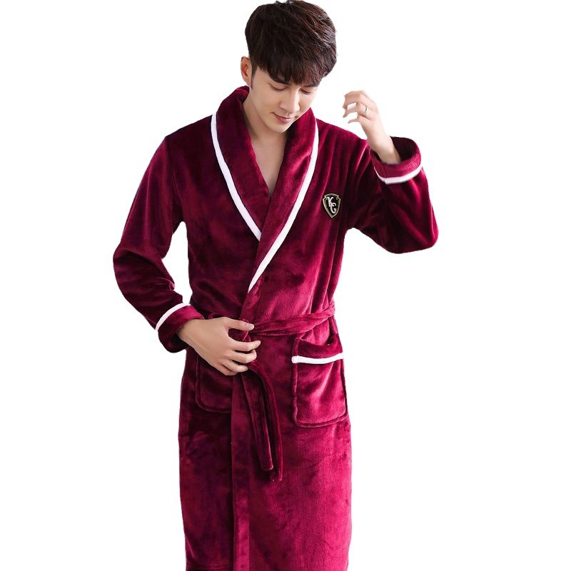 Facecloth robe couple suit winter padded thickening