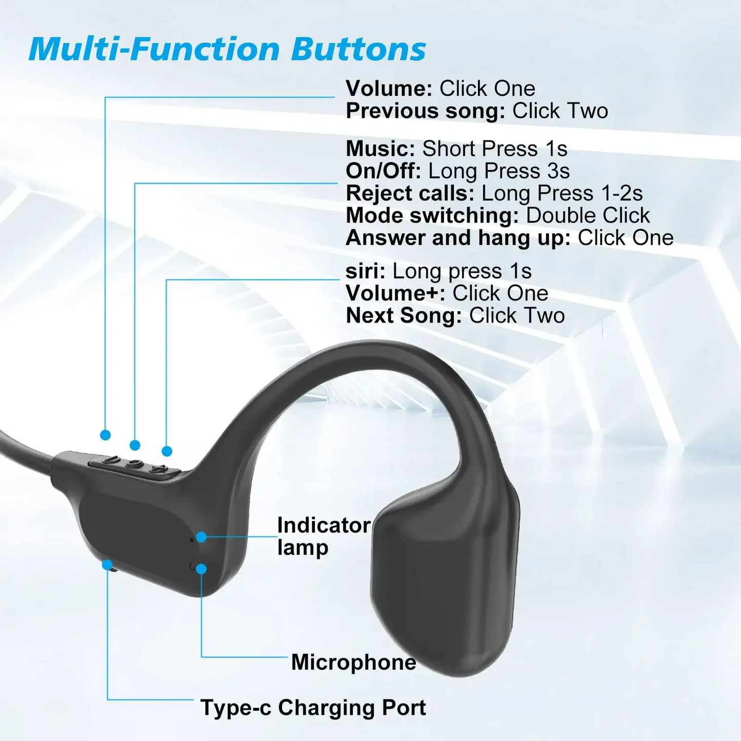 BL09 On-Ear Bone Conduction Bluetooth Headset