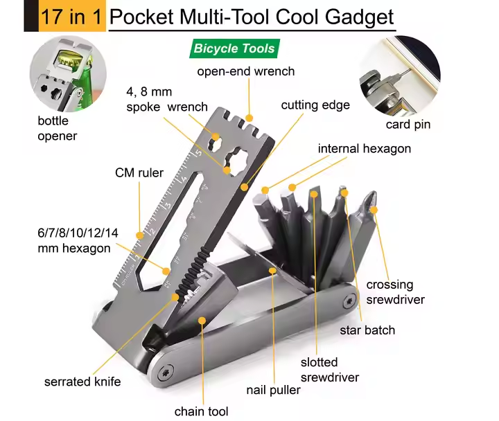 17-in-1 Stainless Steel Portable Folding Multi-Tool